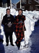 S0786 Alice Bennett & Ruth Dodge, snowshovel, smow